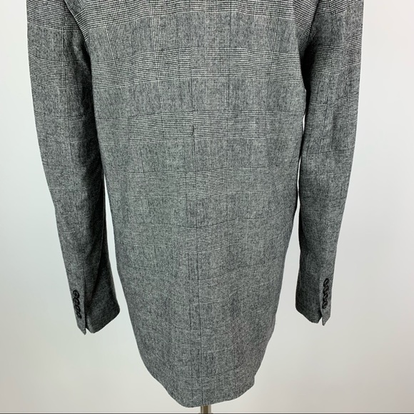 ZARA Black Plaid Double Breasted Blazer Medium - Picture 16 of 16